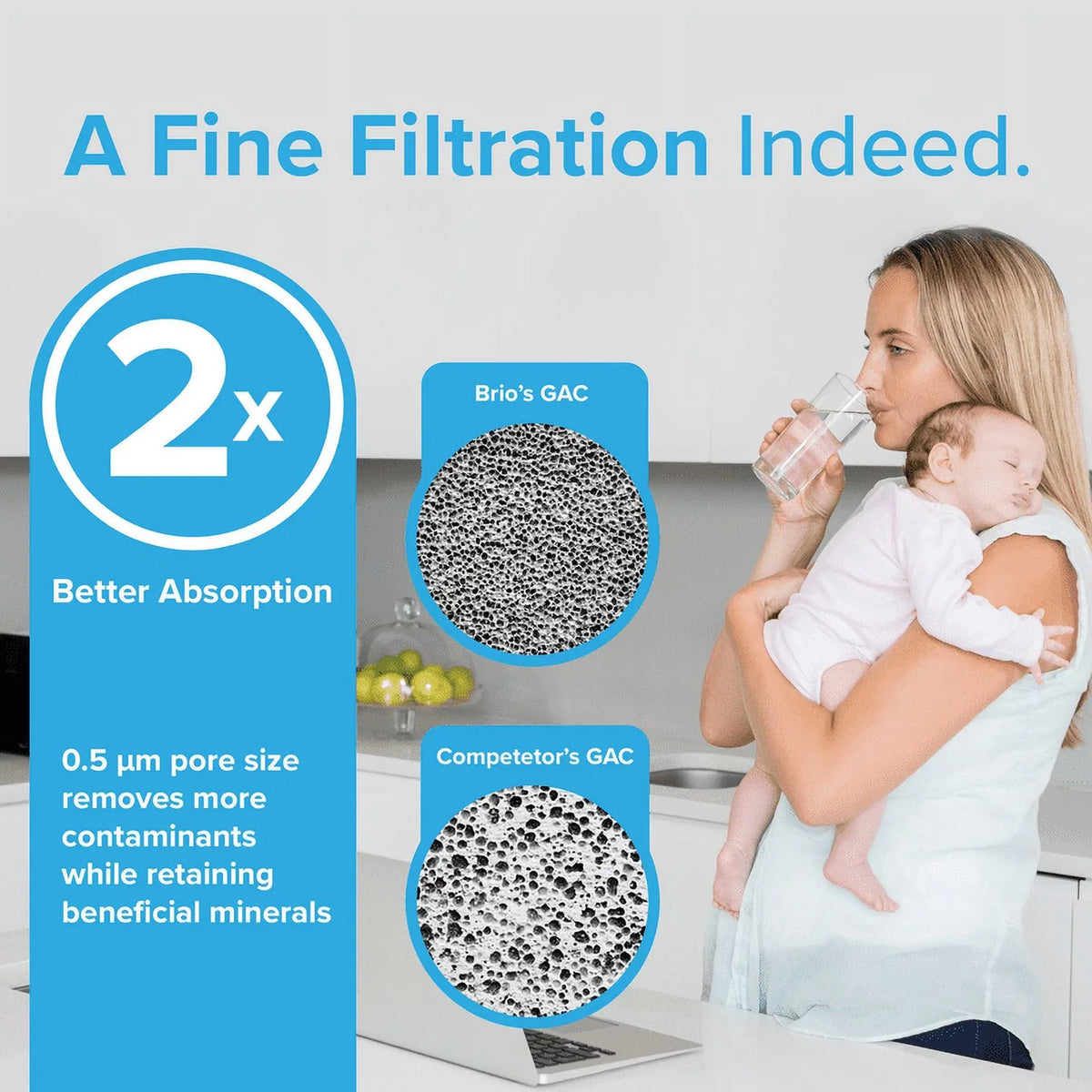 Brio Refrigerator Water Filter Replacement 3 Pack Compatible With LGLT1000P, LT1000PC, LT1000PCS, LT-1000PC