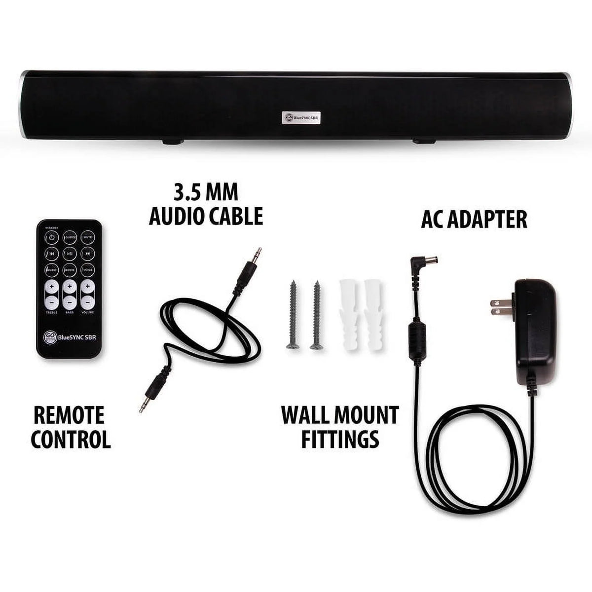 GOgroove Bluetooth 2.1 Sound Bar Home Theater Speaker with Internal Subwoofer & Wall Mounting Kit - Works With TCL , Samsung , VIZIO , Sony and More HD , 4K , & Smart TVs