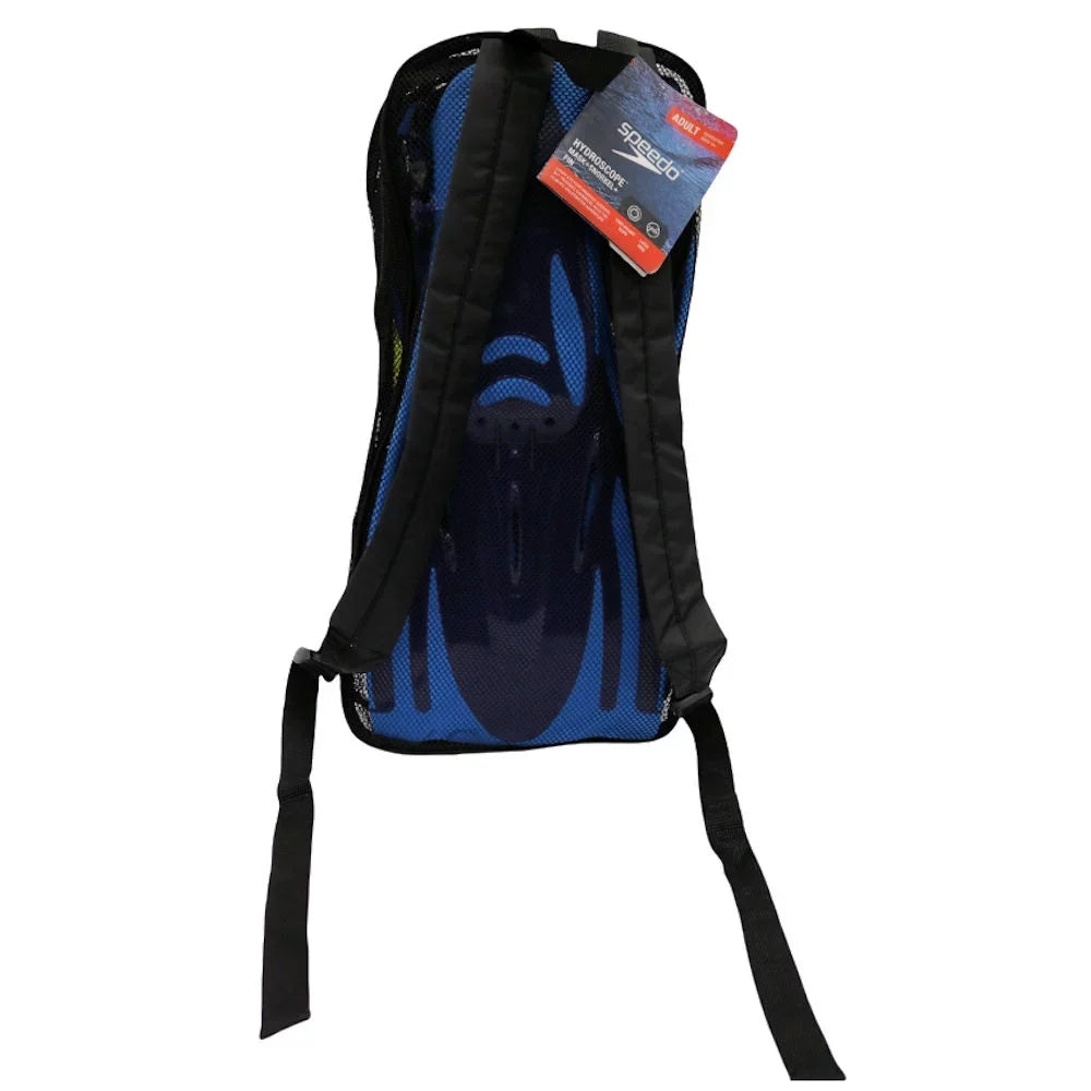 Speedo Adult Hydroscope Mask + Snorkel + Fin Set w/Carry Bag L/XL Shoe Size 9-13