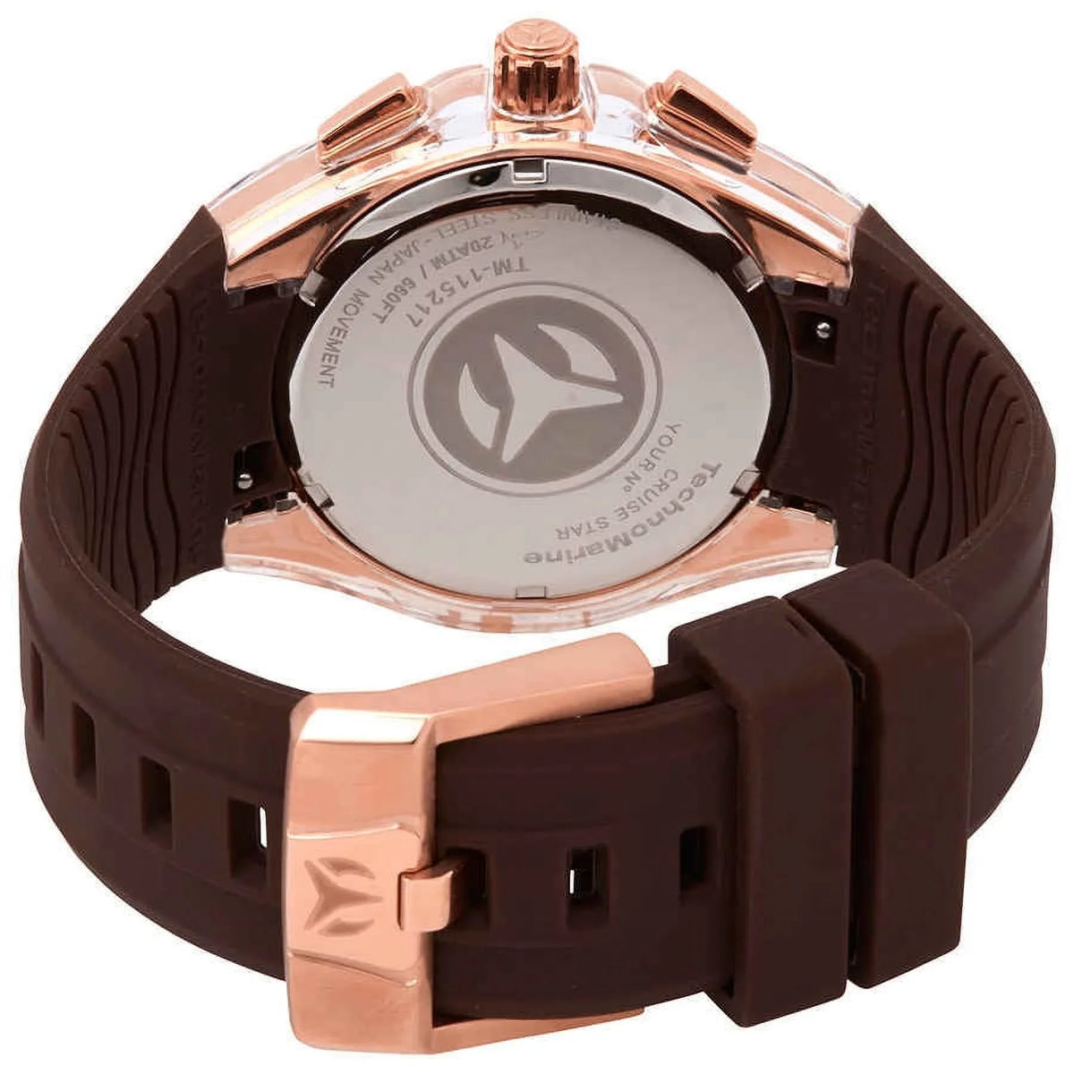 TechnoMarine Cruise Star Rose Dial Brown Silicone Men's Watch 115217