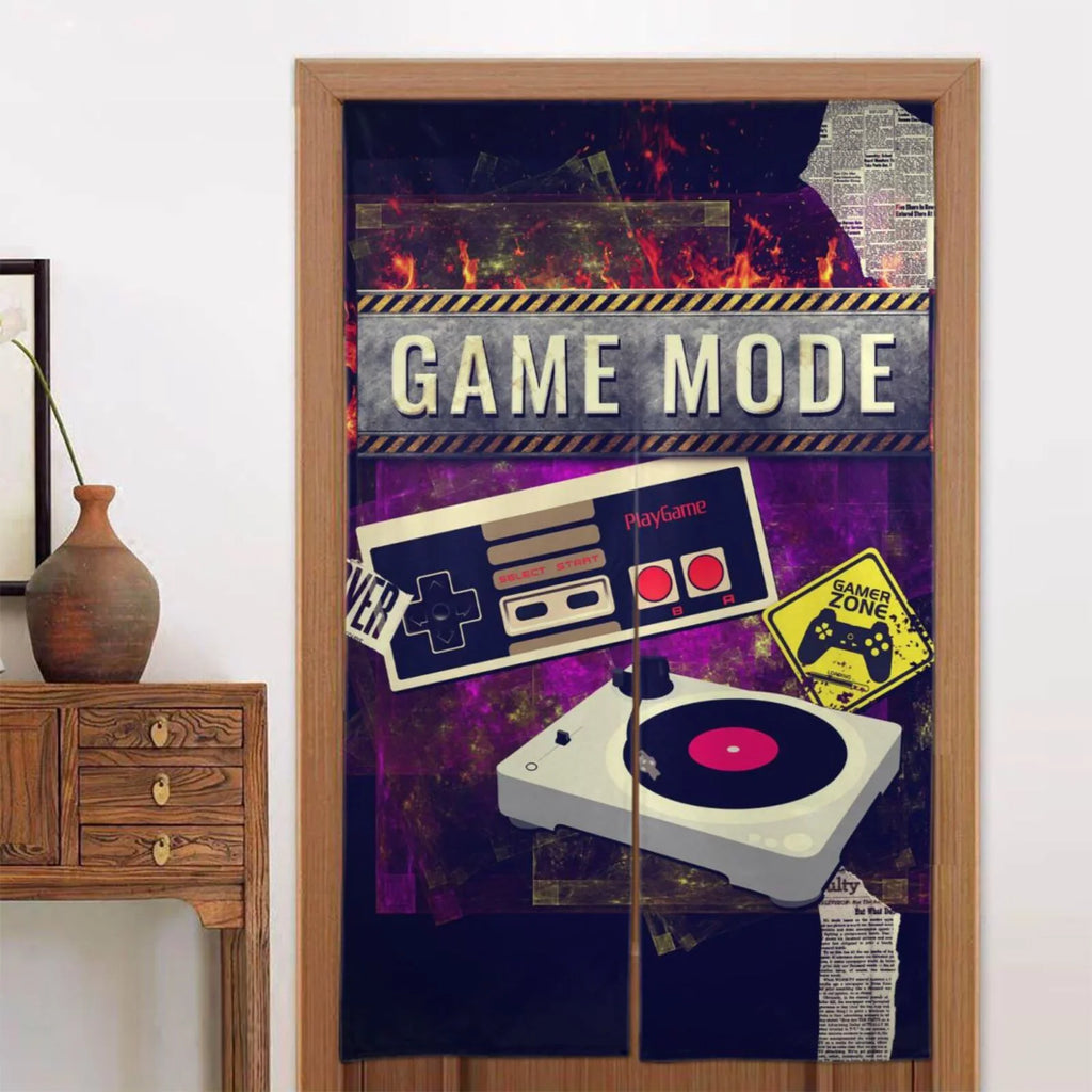 Doorway Drape Split Curtains, Lomo Style Game Controller Room Divider Privacy Door Curtains, 34" x 56"