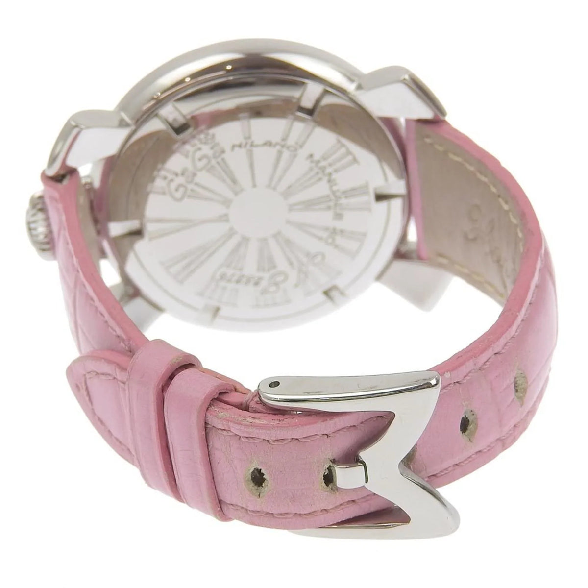 Pre-Owned Gaga Milano Manuale Watch 5020 Stainless Steel Quartz Analog Display White Dial Men's I220823012 (Good)