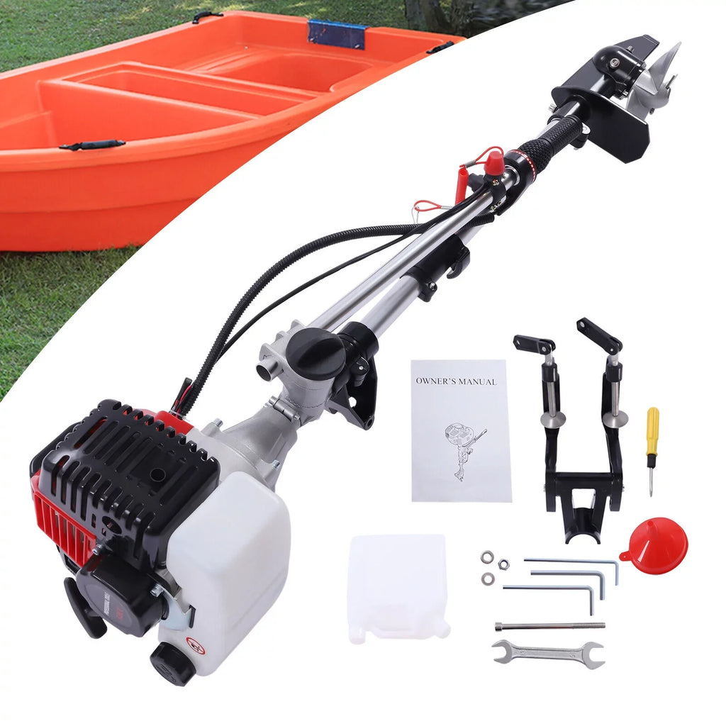 52CC 2.3 HP 2 Stroke Gas-Powered Outboard Trolling Motor Boat Engine Long Shaft