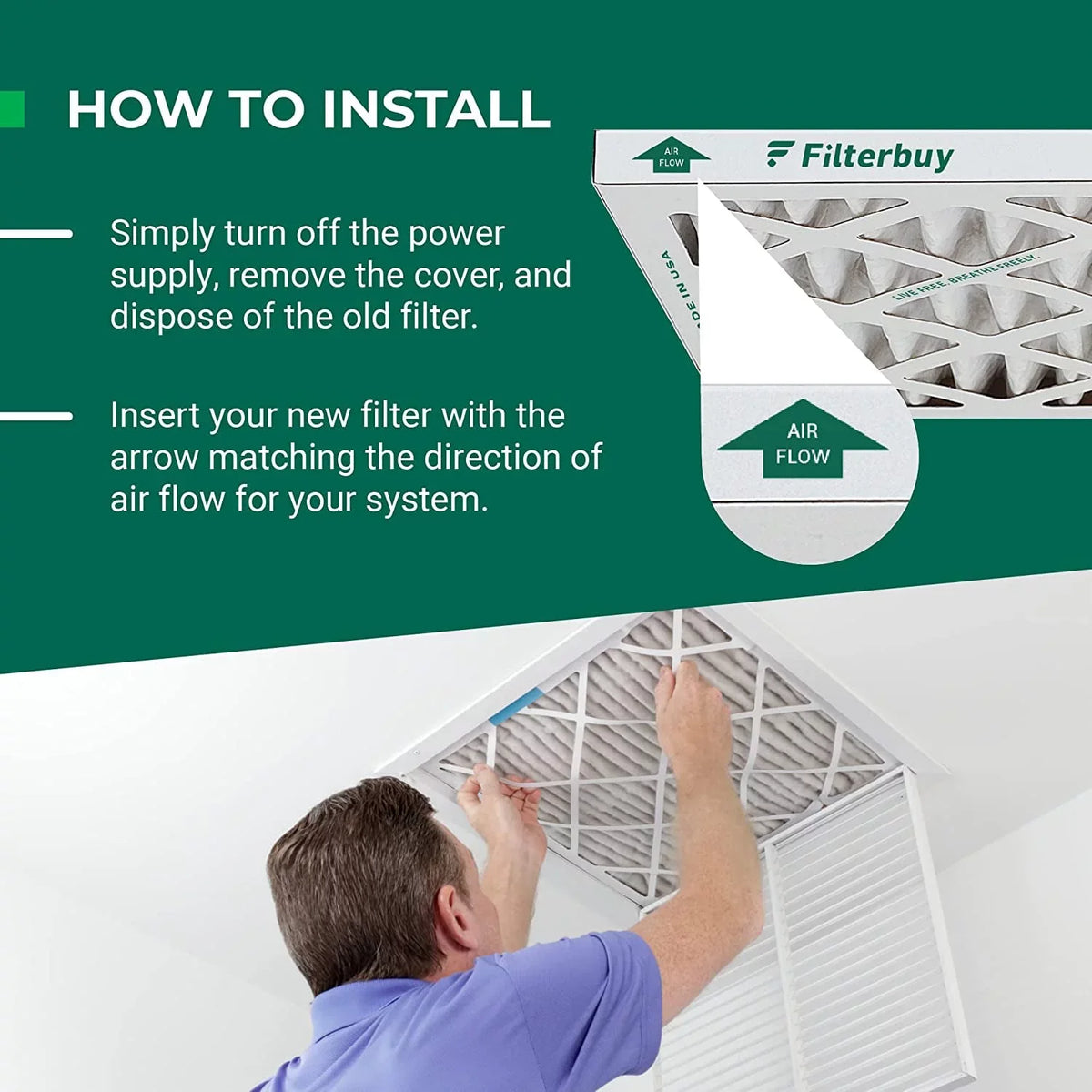 Filterbuy 10x25x4 MERV 11 Pleated HVAC AC Furnace Air Filters (2-Pack)