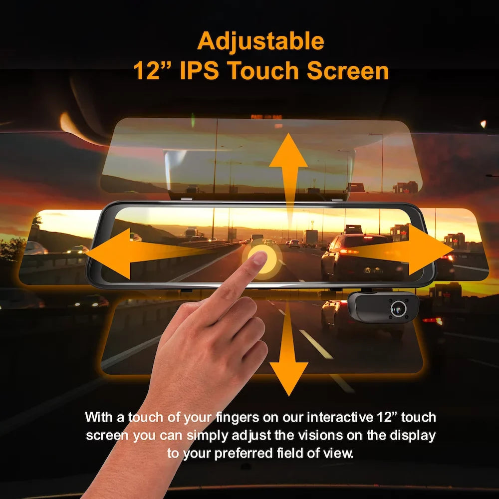 Rexing M3 1080p 3-Channel Mirror Dash Cam with Smart BSD GPS