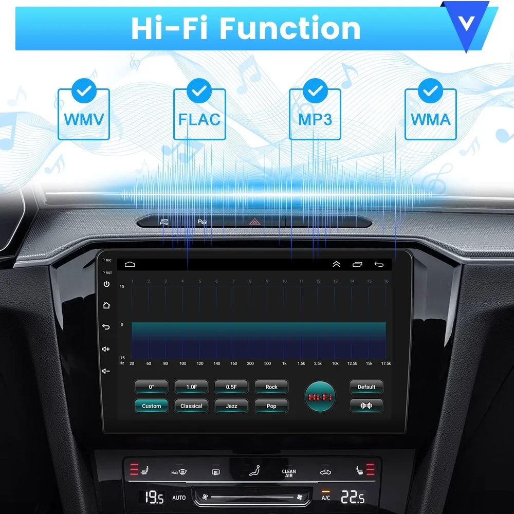 Podofo 2+32G for Toyota RAV4 2013-2019 Wireless Carplay Android Auto Mirror Link 10'' Touchscreen Car Stereo Radio Android 12 HD 1080P WIFI GPS FM Bluetooth, AHD Backup Camera
