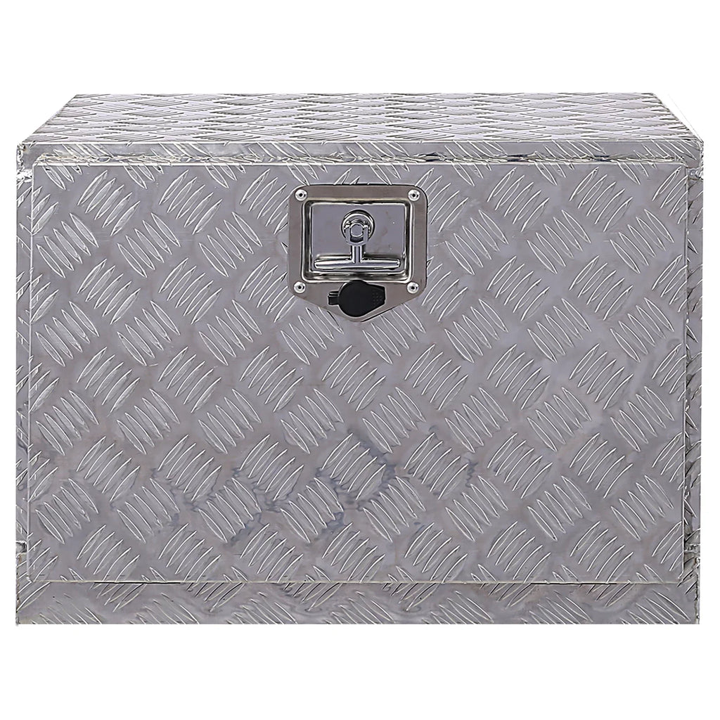 Jarbalai 24 inches Aluminum Tool Box, Truck Bed Tool Box, Outdoor Trailer Pickup Storage Tool Box, RV Storage Organizer, Underbody Box w/ Lock Keys, Silver