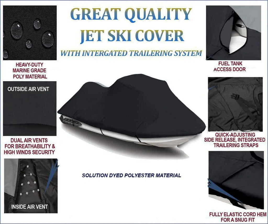 BLACK TOP OF THE LINE JET SKI Cover Compatible for YAMAHA Wave Runner XL 1200 Ltd Limited 1999 2000 Jet Ski PWC Cover