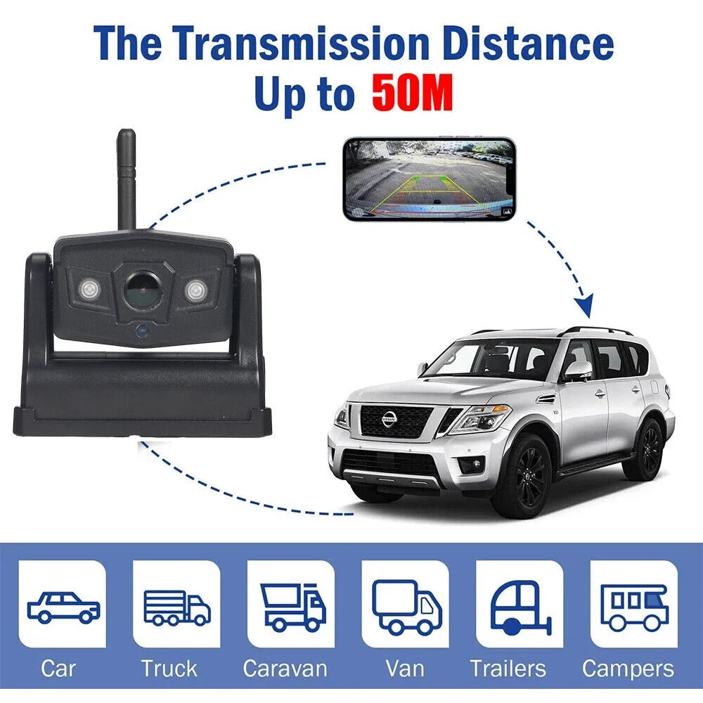 JahyShow Magnetic WiFi Wireless Backup Camera, Powerful 9600mAh Battery, Ideal for Front/Rear View