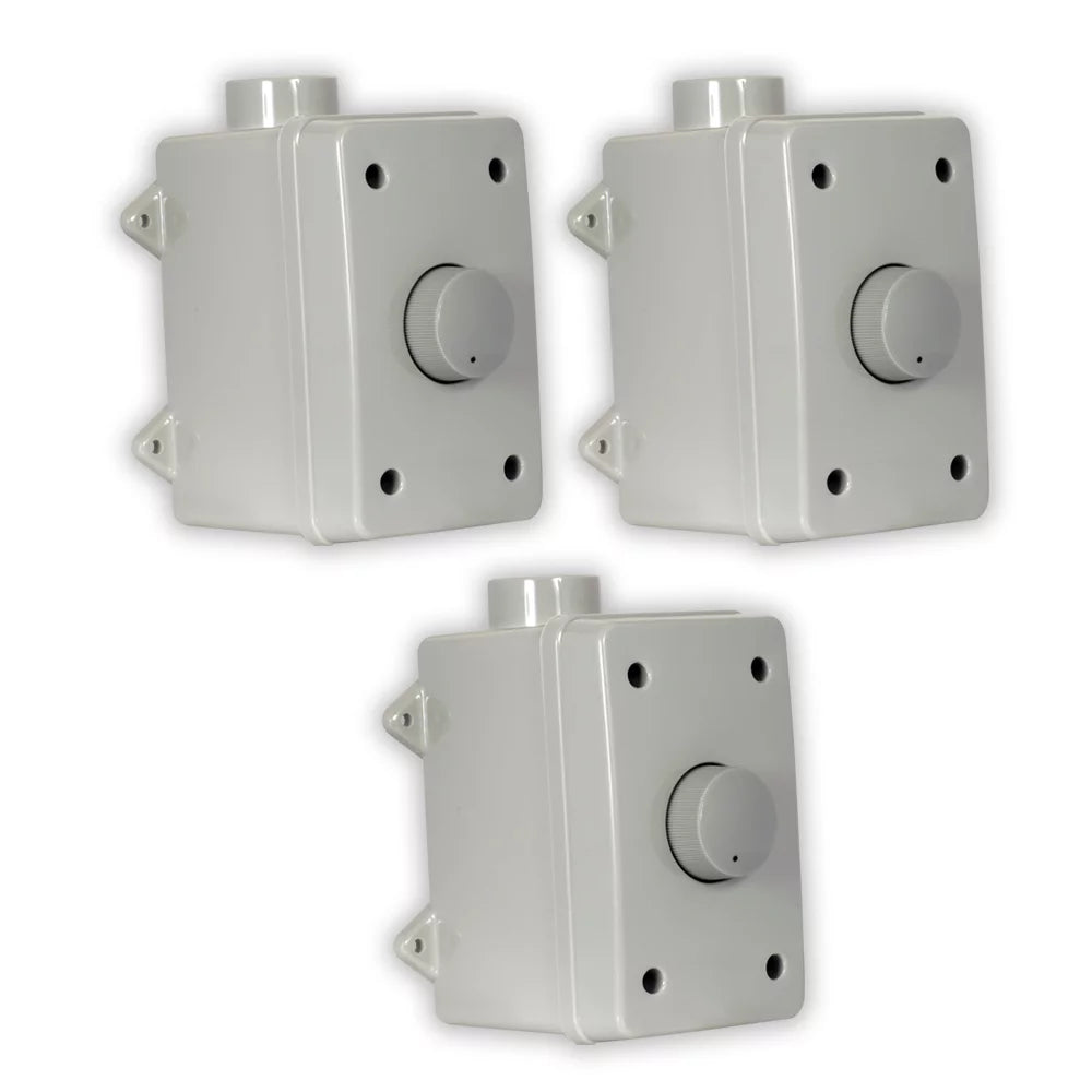 Theater Solutions OVCDG Outdoor Volume Controls Gray Weatherproof 3 Piece Set