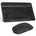 Rechargeable Bluetooth Keyboard and Mouse Combo Ultra Slim Full-Size Keyboard and Ergonomic Mouse for Xiaomi Mi Mix 2S and All Bluetooth Enabled Computer - Onyx Black