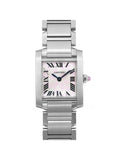 Pre-owned Cartier Tank Francaise 20mm Steel Lady Quartz Watch W51031Q3 (Good)