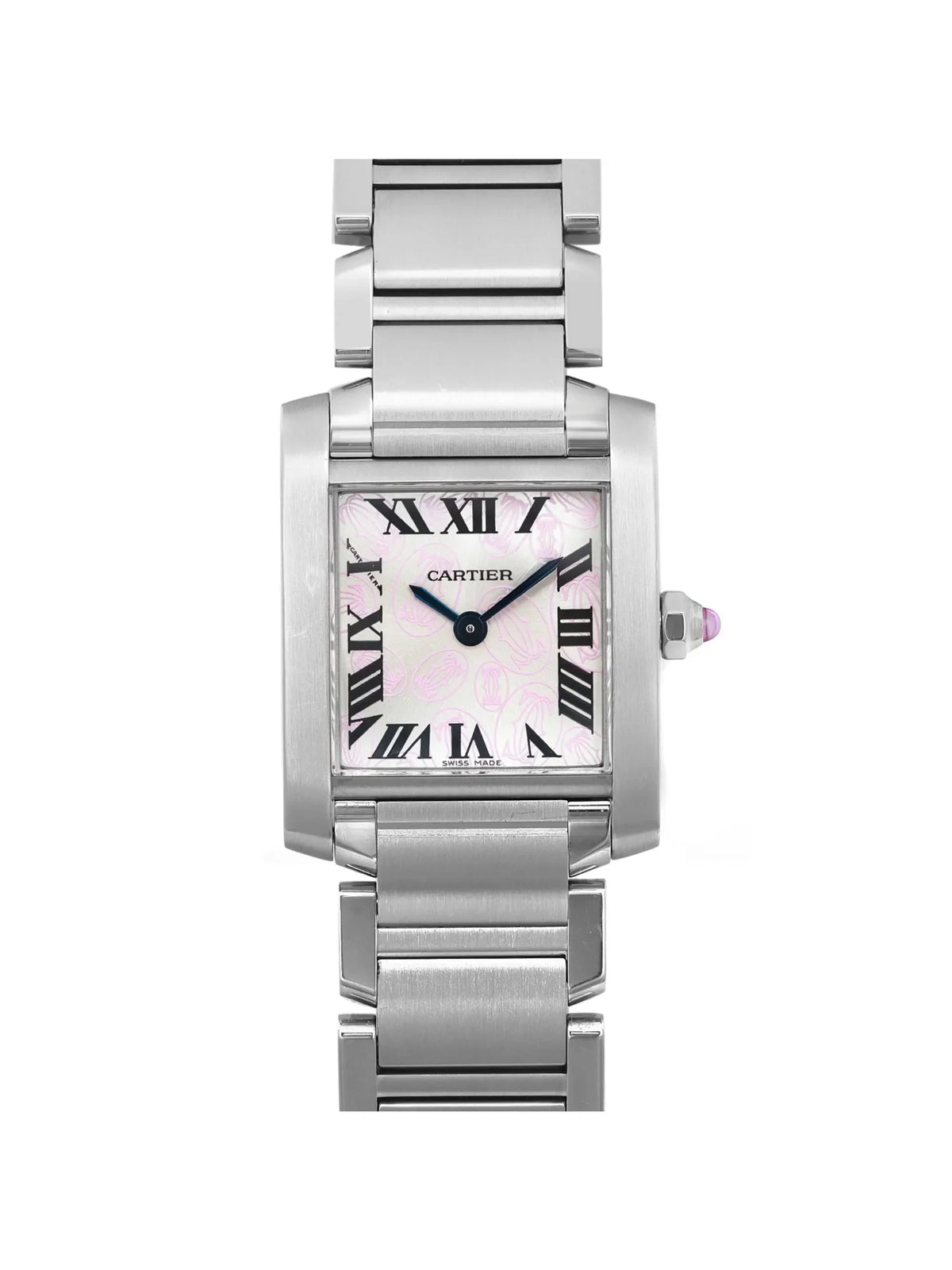 Pre-owned Cartier Tank Francaise 20mm Steel Lady Quartz Watch W51031Q3 (Good)
