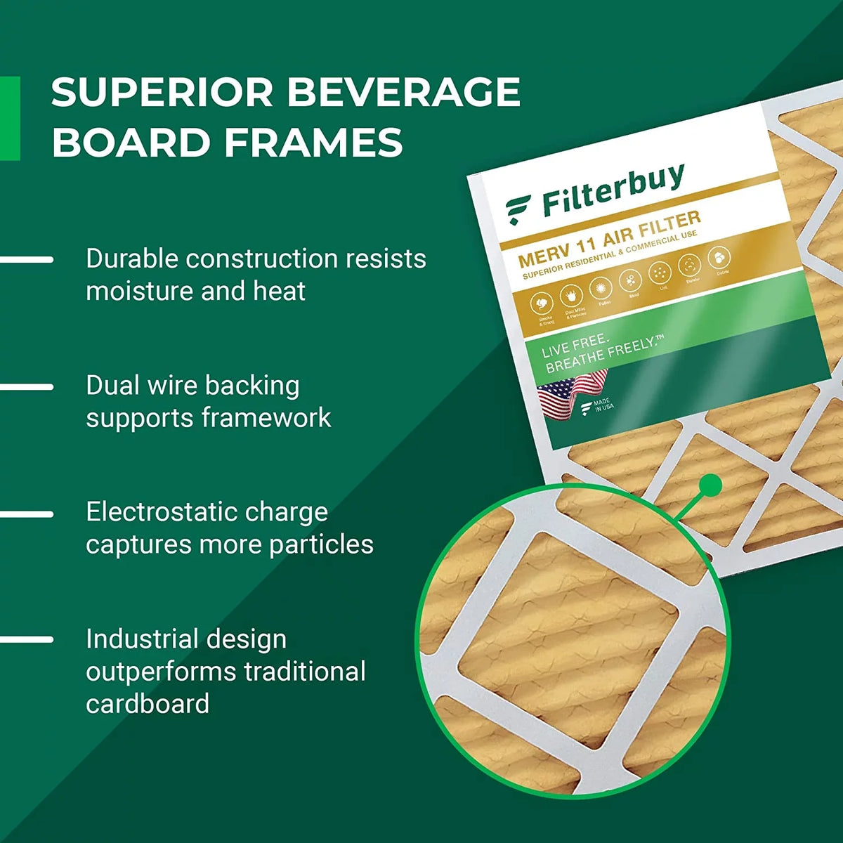 Filterbuy 10x25x4 MERV 11 Pleated HVAC AC Furnace Air Filters (2-Pack)