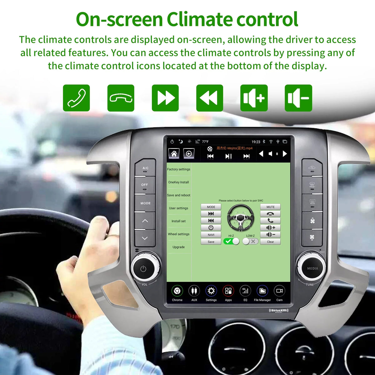 Linkswell Gen5 T-style 12.1 inch Car SirusXm Raido Stereo for Chevrolet Silverado 2014-2021 GMC 2014-2019 Touch Screen Navigator Android Truck Replacement GPS radio 4G+64G Apple Carplay Auto