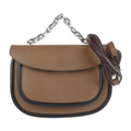 Pre-Owned MARNI Maruni shoulder bag SBMPZ12Q01 leather brown black 2WAY 3WAY handbag messenger shopping tote chain (Good)