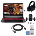 Acer Nitro 5 15.6-Inch 144hz IPS Gaming Device + High Quality 6ft HDMI Cable + LCD Screen Cleaner + Wired Stereo Gaming Headset + Gaming Mouse