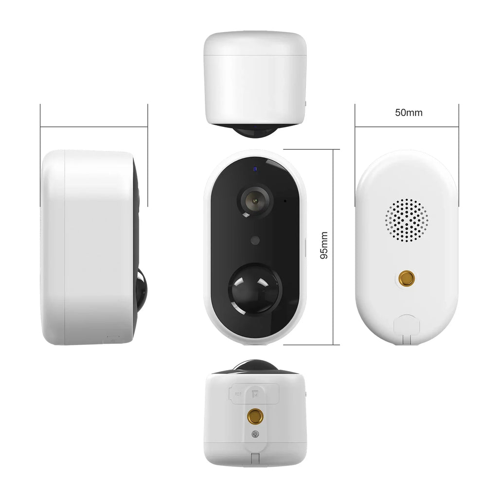 Arenti Wireless Outdoor Security Camera, (2Pack) GO1 Wifi Rechargeable Battery Powered Night Vision 2-Way Audio AI Motion Detection Surveillance Camera (Supports Only 2.4Ghz Wi-Fi)