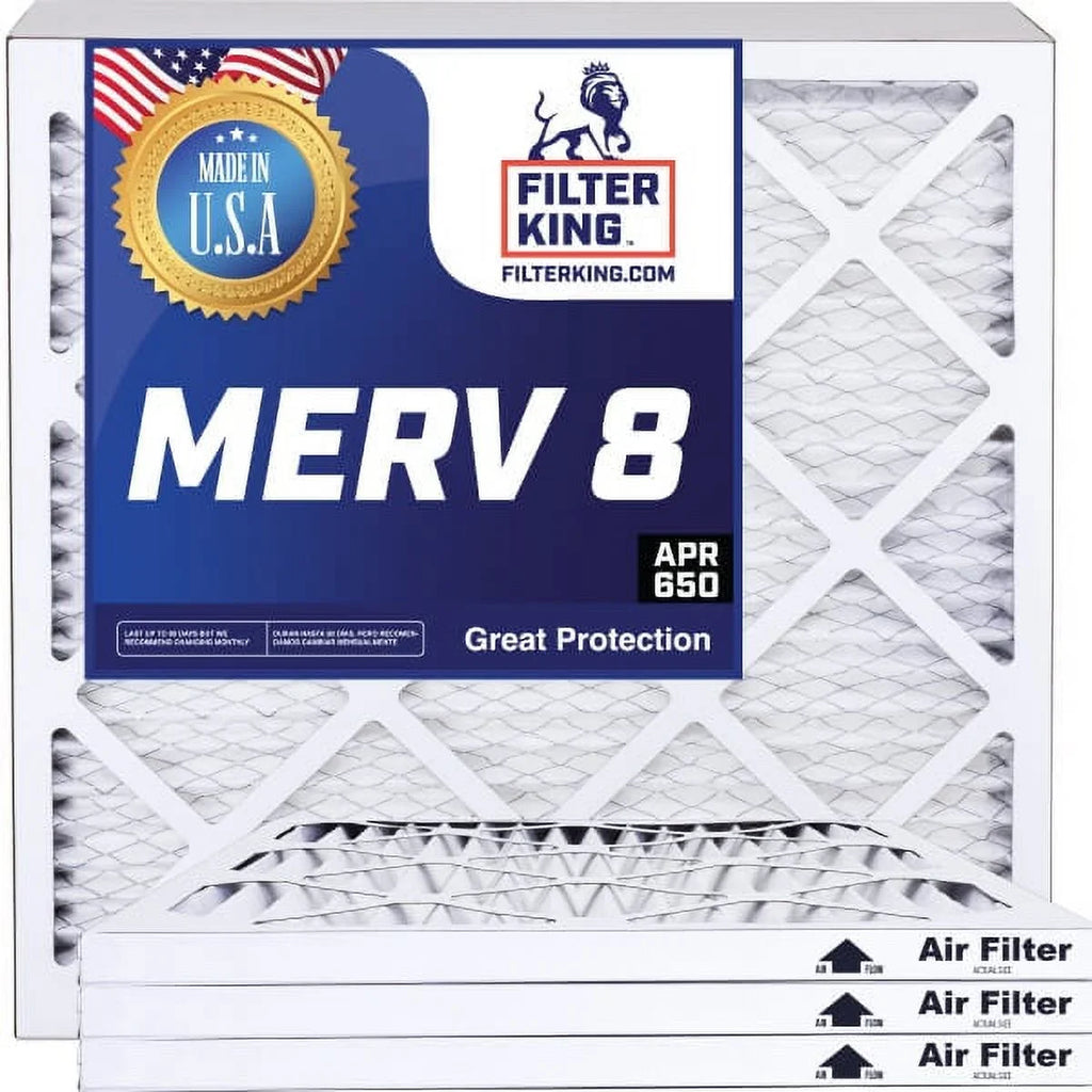 Filter King 8x31.5x1 Air Filter | 4-PACK | MERV 8 HVAC Pleated A/C Furnace Filters | MADE IN USA | Actual Size: 8 x 31.5 x .75"