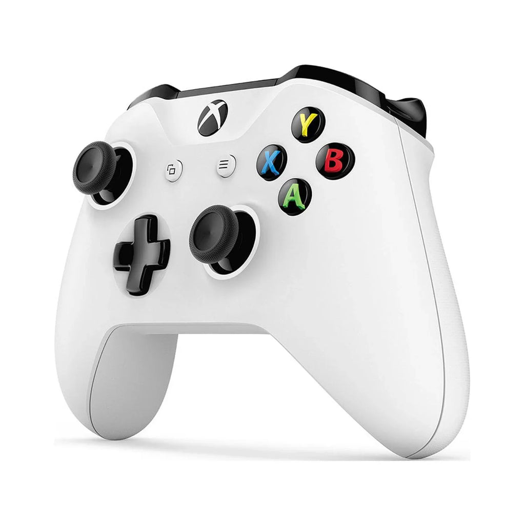 Pre-Owned Microsoft Xbox One S 500GB White Gaming Console + Gaming Earbuds With Microphone BOLT AXTION Bundle