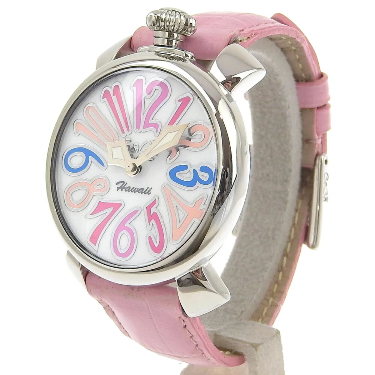 Pre-Owned Gaga Milano Manuale Watch 5020 Stainless Steel Quartz Analog Display White Dial Men's I220823012 (Good)