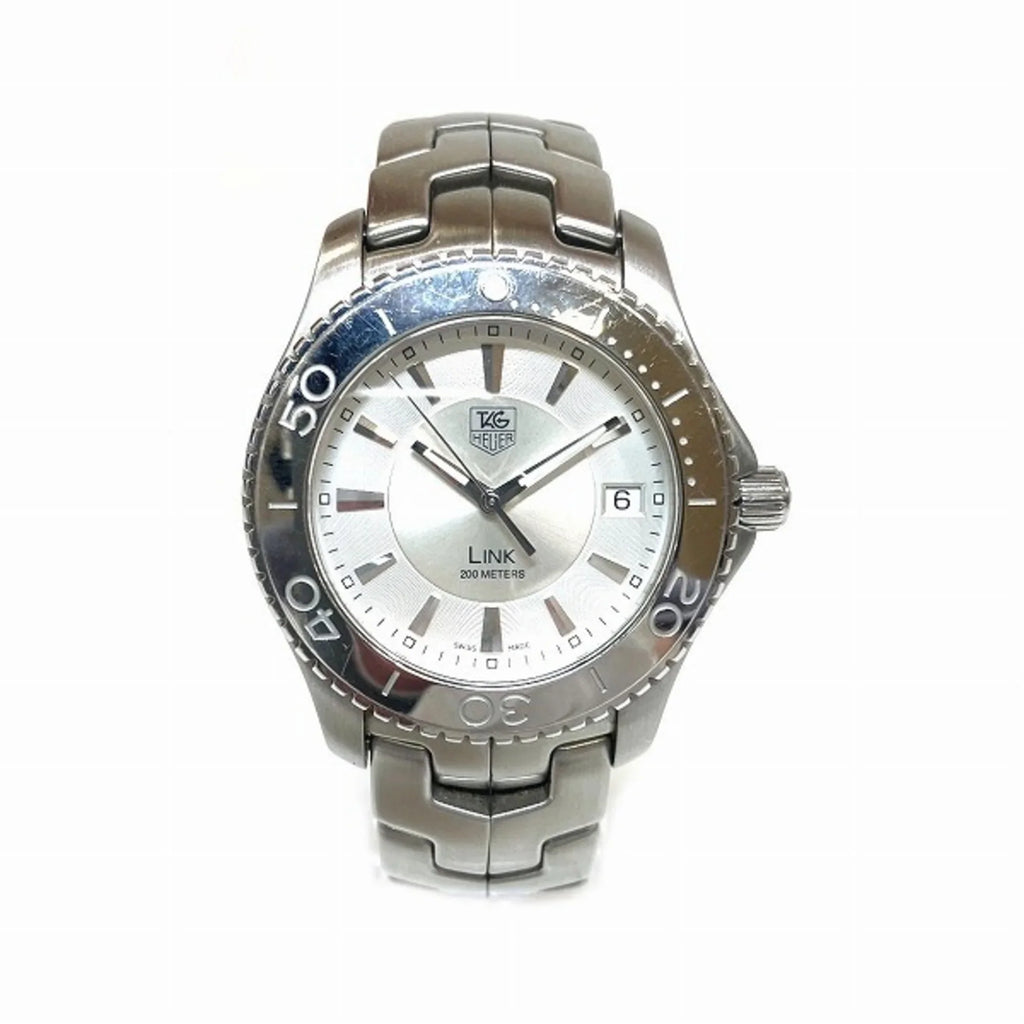 Pre-Owned Tag Heuer Link Date WJ1111 Quartz Silver Dial Watch Men's (Good)