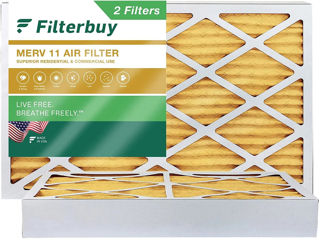 Filterbuy 10x25x4 MERV 11 Pleated HVAC AC Furnace Air Filters (2-Pack)