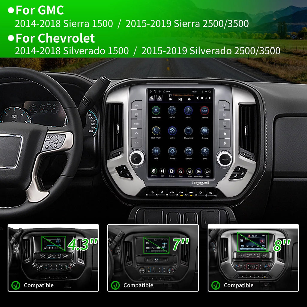Linkswell Gen5 T-style 12.1 inch Car SirusXm Raido Stereo for Chevrolet Silverado 2014-2021 GMC 2014-2019 Touch Screen Navigator Android Truck Replacement GPS radio 4G+64G Apple Carplay Auto