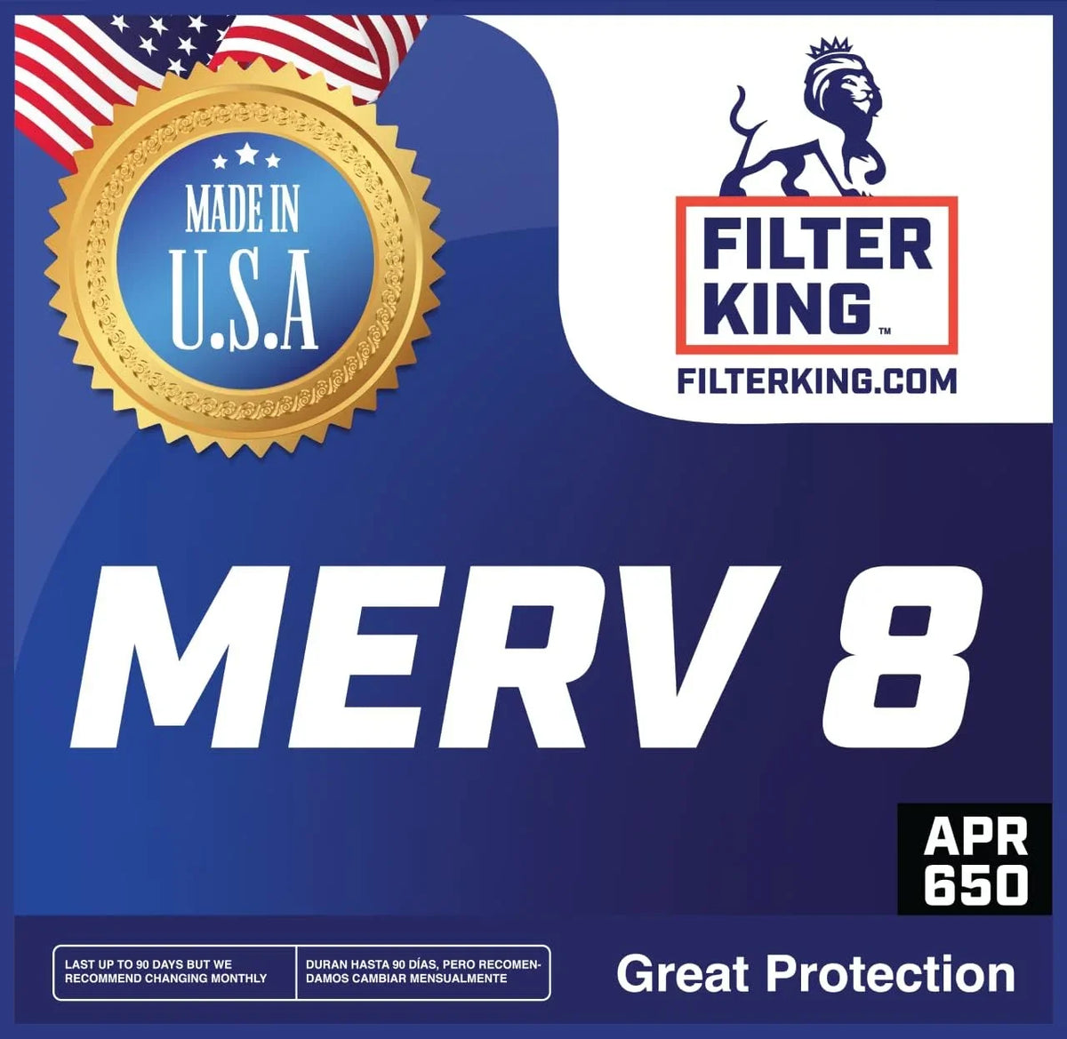 Filter King 26.5x43.5x1 Air Filter | 4-PACK | MERV 8 HVAC Pleated A/C Furnace Filters | MADE IN USA | Actual Size: 26.5 x 43.5 x .75"