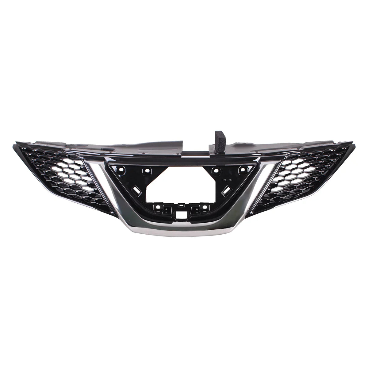 FRONT GRILLE; FOR USE WITH CAMERA; PAINTED BLACK WITH CHROME MOLDING;