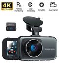Toguard 4K Dash Cam Front and Rear Dual Dash Camera 3-inch LCD WDR Car Camera with Parking Monitor, Loop Recording, G-Sensor Function, Motion Detection, Built-in Battery