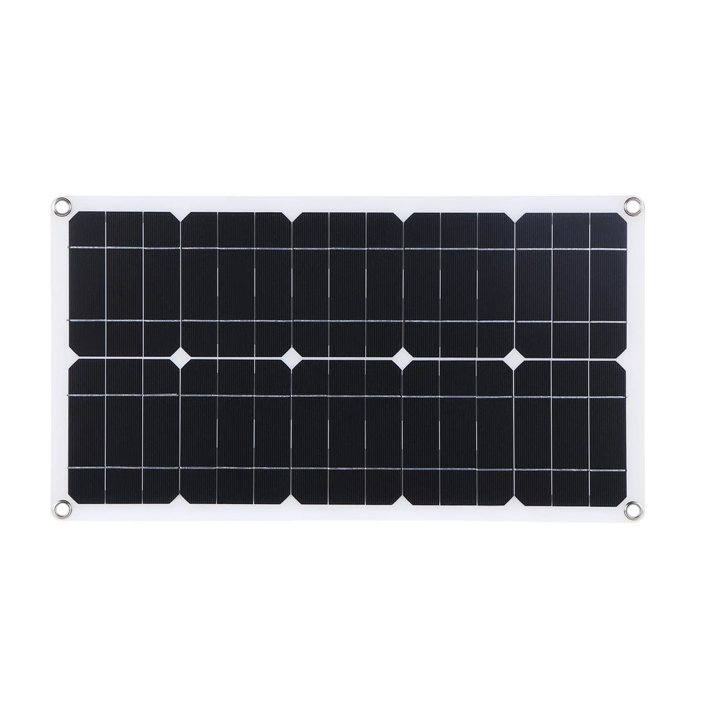 Radirus 50W D C 9V/18V Flexible Solar Panel Kit - 30A L-ED Display Controller, USB/Type C Interface, Car Charger - Reliable Solar Power for Home