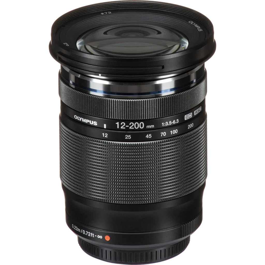 Olympus M.Zuiko Digital ED 12-200mm f/3.5-6.3 Lens +3 Lens Kit + Slave Flash + Tripod - 8 GB Accessory Bundle
