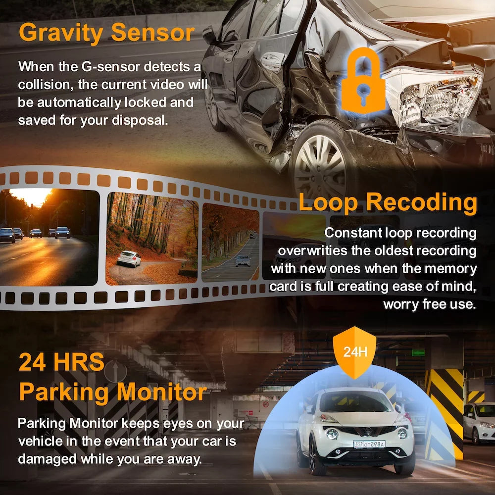 Rexing M3 1080p 3-Channel Mirror Dash Cam with Smart BSD GPS