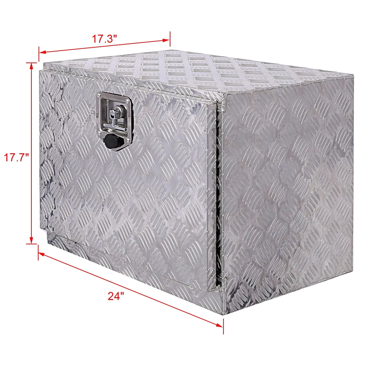 Jarbalai 24 inches Aluminum Tool Box, Truck Bed Tool Box, Outdoor Trailer Pickup Storage Tool Box, RV Storage Organizer, Underbody Box w/ Lock Keys, Silver