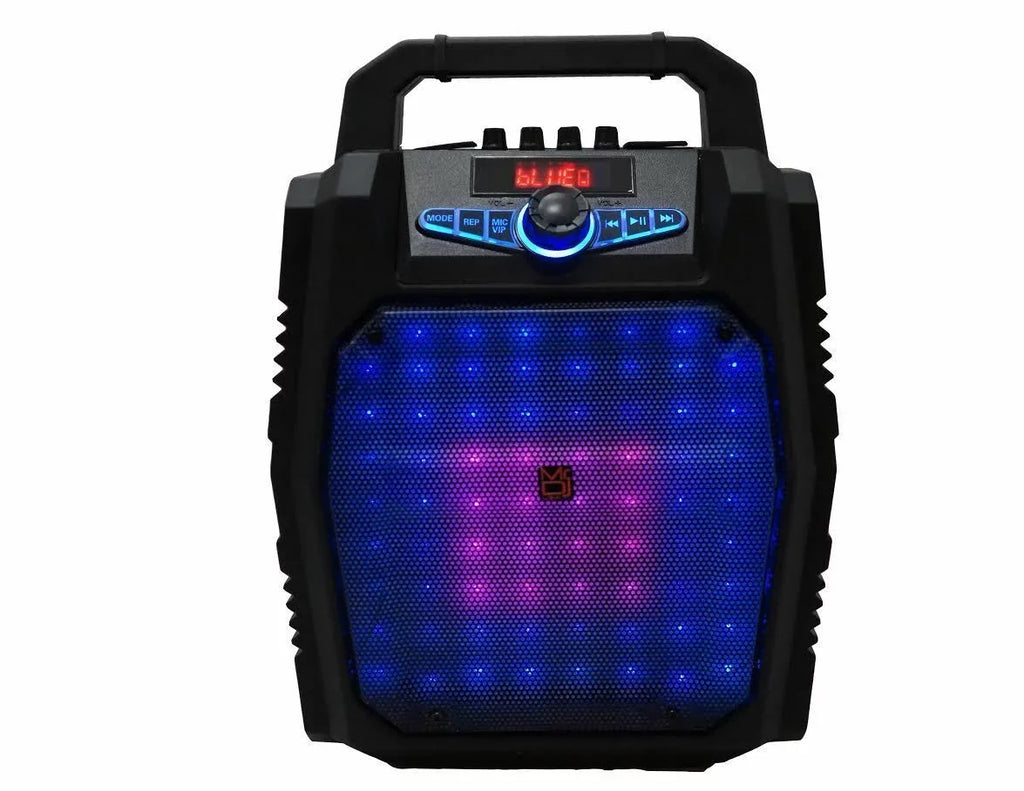 MR.DJ PARTY ROCK 8" Speaker System Bluetooth Big Led Portable Stereo Tailgate