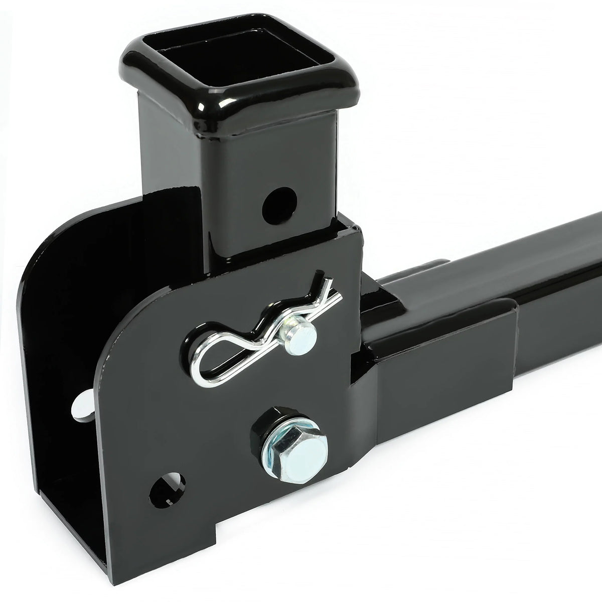 Kojem Folding 2” Trailer Hitch Mount Receiver Up to 500 Pounds Tongue Weight Wheelchair Cargo Carrier Steel Black
