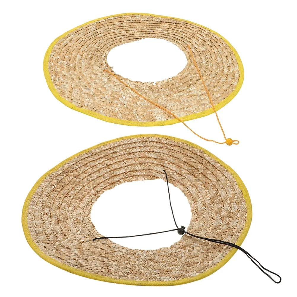 Qumonin Straw Hard Hat Sun Shade 2pcs Full Brim Visor