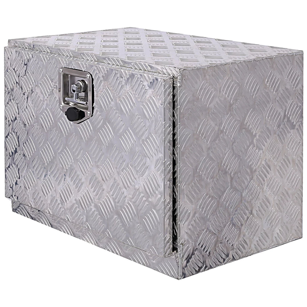 Jarbalai 24 inches Aluminum Tool Box, Truck Bed Tool Box, Outdoor Trailer Pickup Storage Tool Box, RV Storage Organizer, Underbody Box w/ Lock Keys, Silver