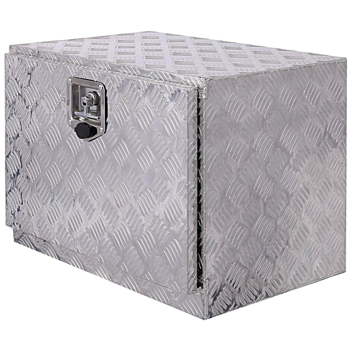 Jarbalai 24 inches Aluminum Tool Box, Truck Bed Tool Box, Outdoor Trailer Pickup Storage Tool Box, RV Storage Organizer, Underbody Box w/ Lock Keys, Silver