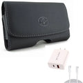 Swivel Leather Case Belt Clip w 6ft Long Cable Fast Type-C 36W PD Home Charger for Samsung Galaxy XCover Pro S9 Plus S8 Plus S22 Plus S21 Plus S20 Plus S10 Plus FieldPro Fan Edition FE 5G
